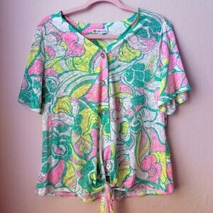 Colorful Floral Button-Down Shirt